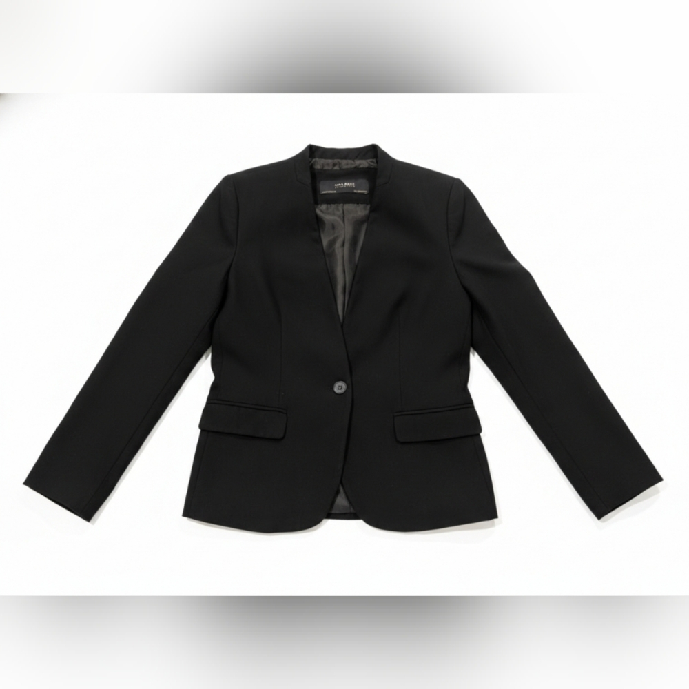 Zara Basic Collection Collarless Single-Button Bl… - image 3